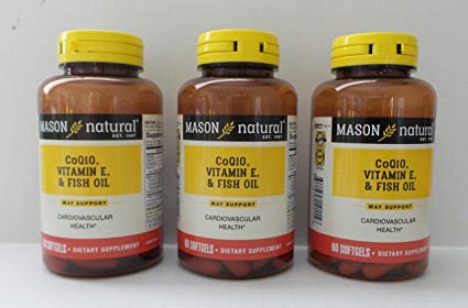 Mason Naturals 1843531 Heart Trio Co Q-10 Vitamin E & Fish Oil - 60 Soft Gels