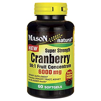Mason Naturals 1844349 6000 Mg Cranberry 50 To 1 Fruit Concentrate - 60 Soft Gels