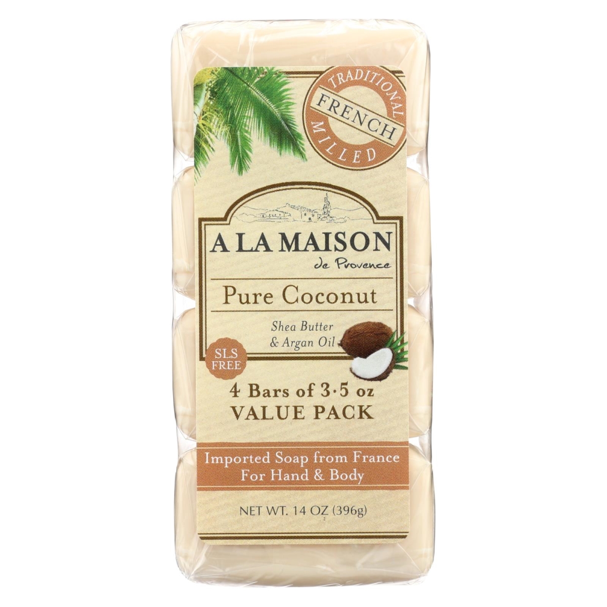 2027191 3.5 Oz Pure Coconut Bar Soap - Case Of 4