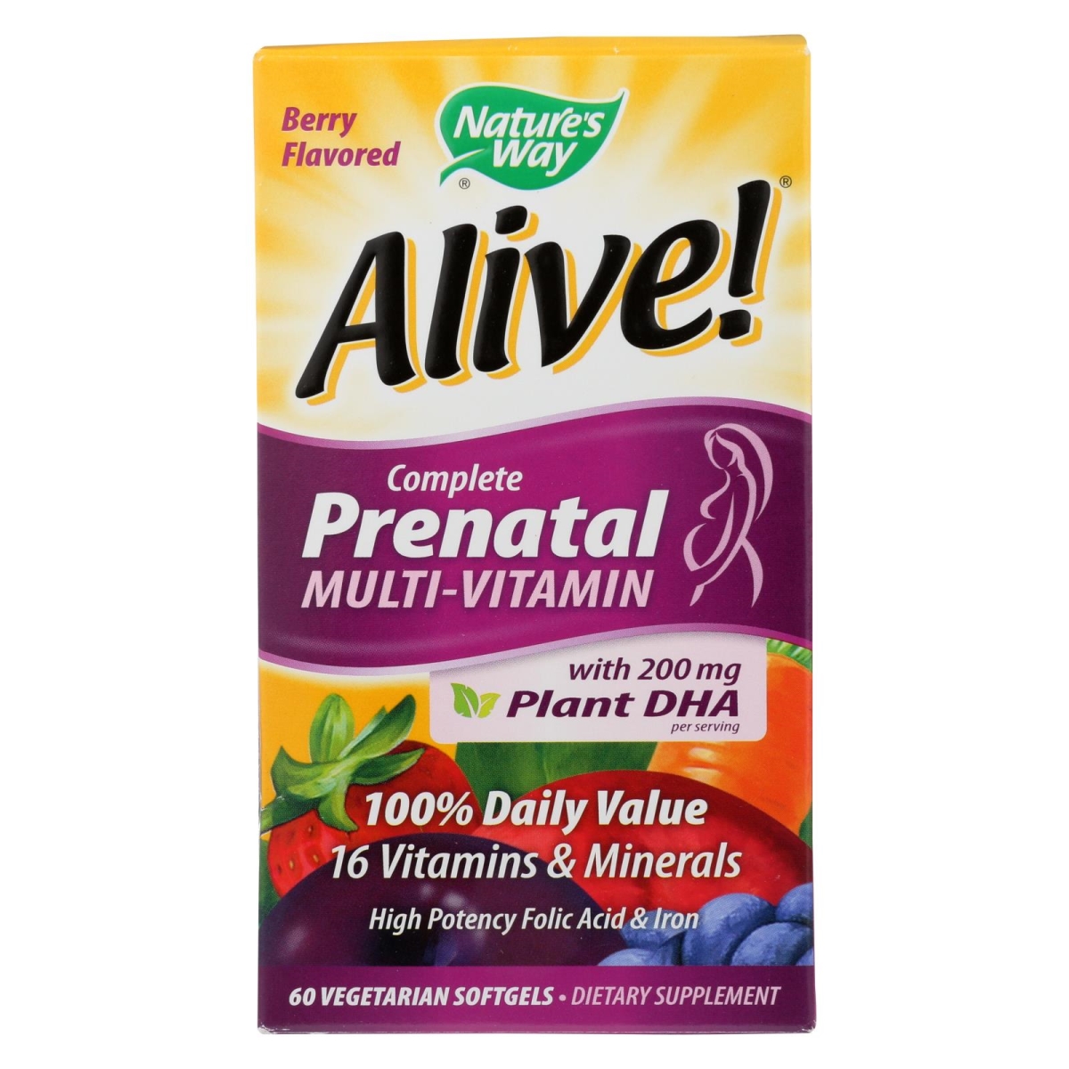 2039790 Alive Complete Prenatal Vegetarian Multi-vitamin Softgels - 60 Count