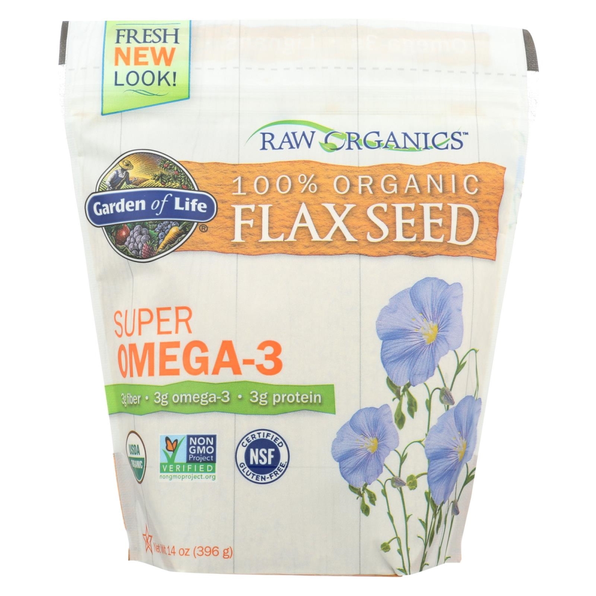 2314730 14 Oz Raw Organics Golden Flaxseed