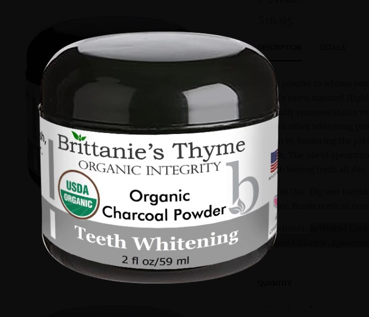 2420792 2 Oz Organic Activated Charcoal Tooth Whitening Powder