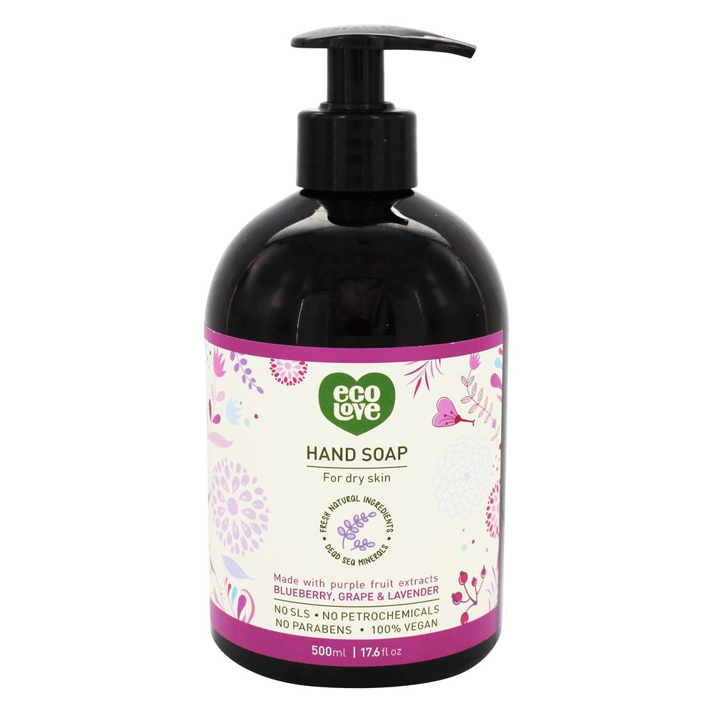 213127 17.6 Oz Vegetable Hand Soap For Dry Skin, Blueberry, Grape & Lavender