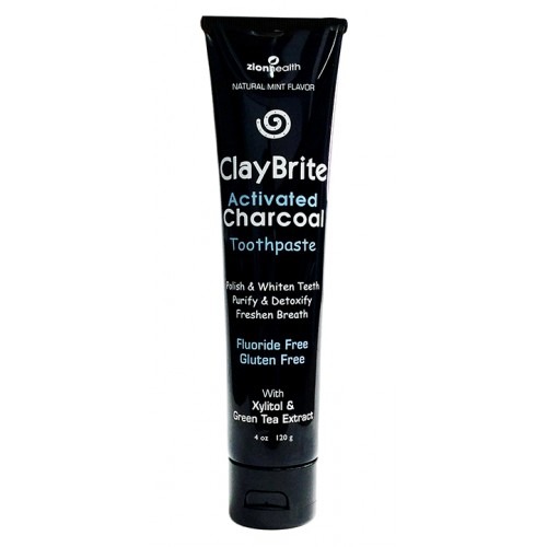 217003 4 Oz Claybrite Activated Charcoal Toothpaste, Natural Mint