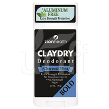 237441 2.8 Oz Claydry Deodorant, Charcoal Mint