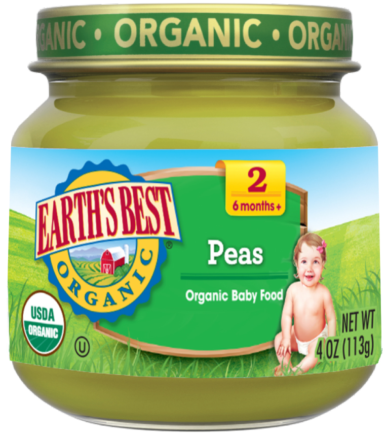 238840 4 Oz Organic Peas Baby Food&#44; Stage 2