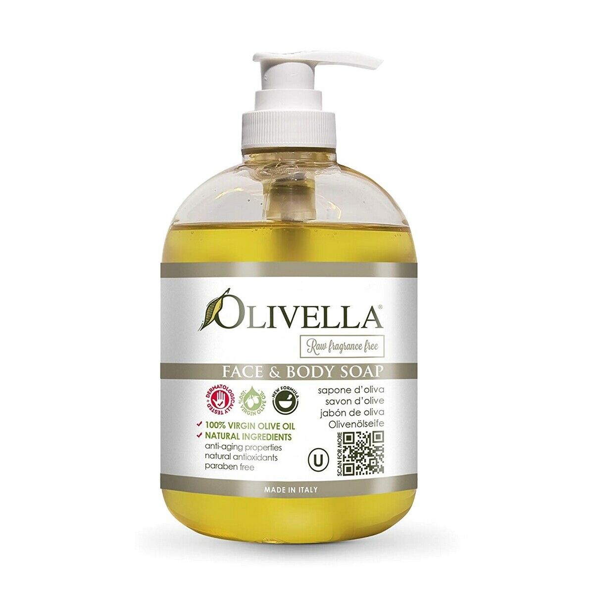 239561 16.9 Fl Oz Face & Body Pump Raw Fragrance Free Liquid Soap