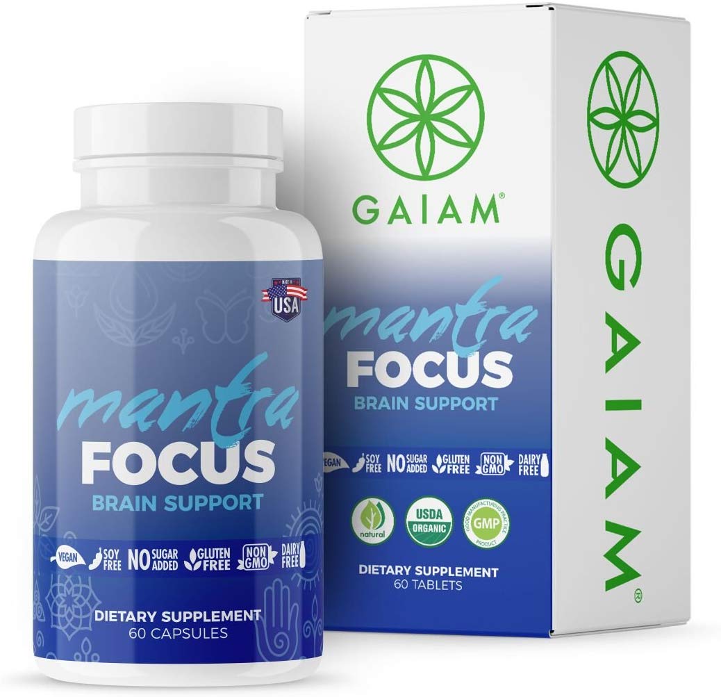 Gaiam 227642 Organic Mantra Focus Brain Support Dietary Supplements