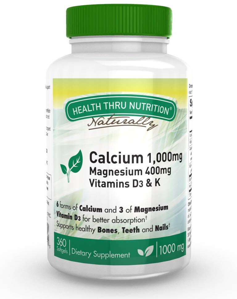 236265 1000 Mg Calcium & 400 Mg Magnesium With 100iu D3, K 360 Softgels Dietary Supplement