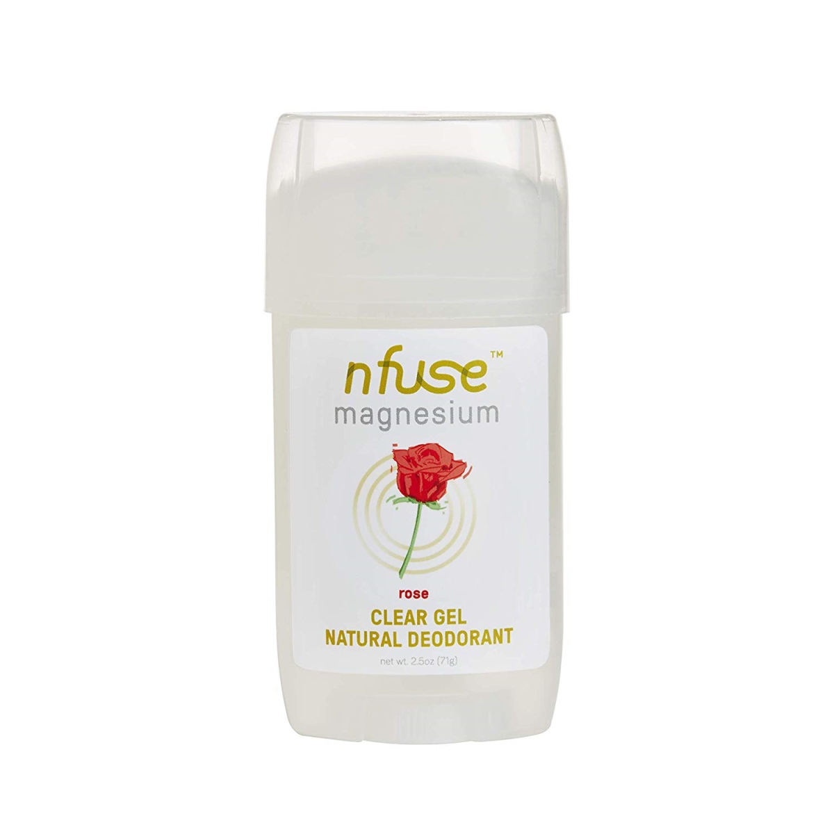 242131 2.5 Oz Magnesium Natural Clear Gel Deodorant, Rose