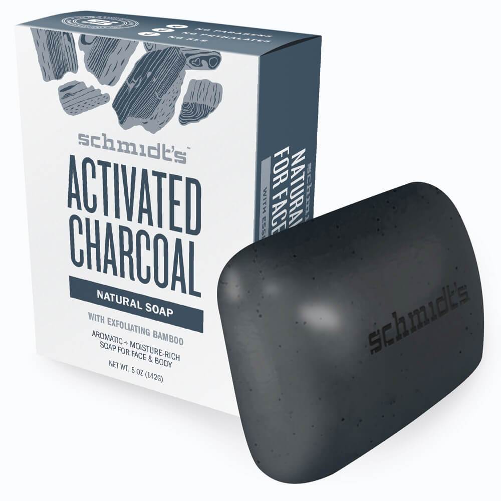 237438 Activated Charcoal Bar Soap With Exfoliating Bamboo