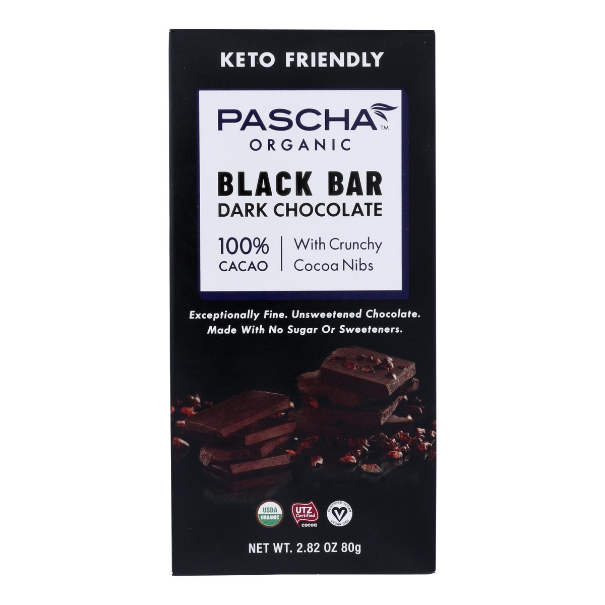 2453553 2.82 Oz Dark Chocolate 100 Percent Nibs Bar, Case Of 10