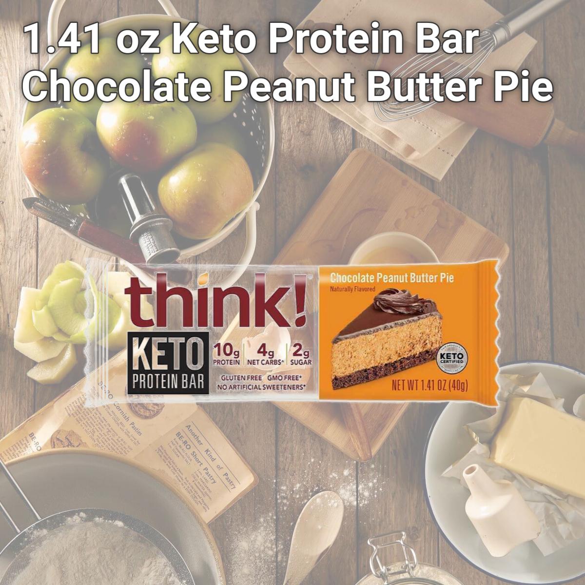 Picture of ThinkThin 2509453 1.41 oz Keto Protein Bar Chocolate Peanut Butter Pie