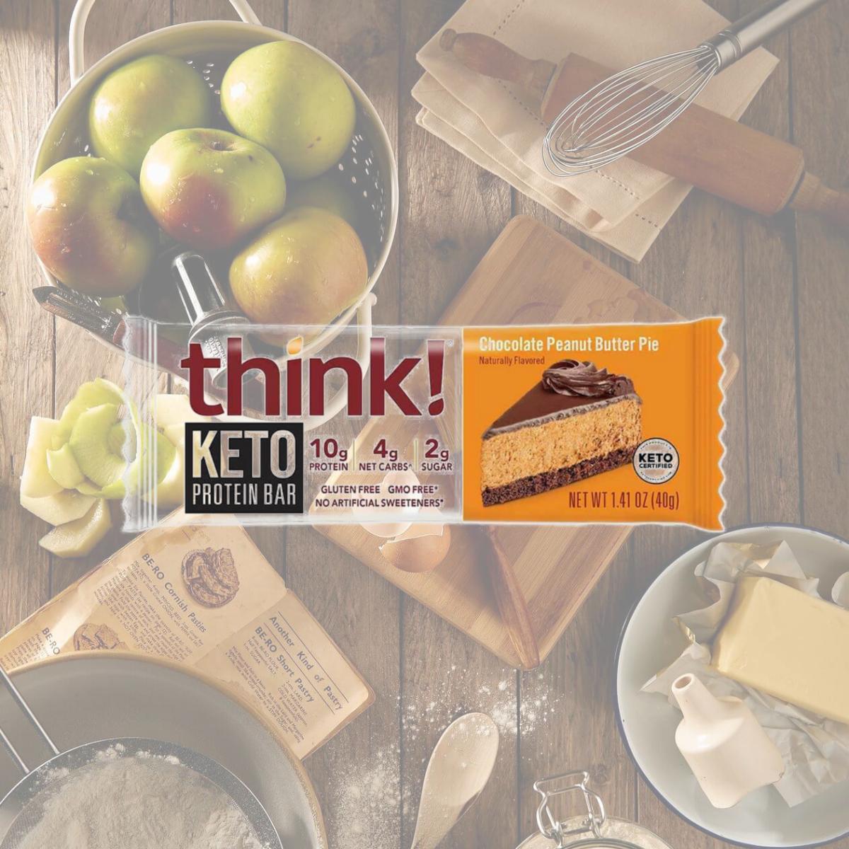 Picture of ThinkThin 2509453 1.41 oz Keto Protein Bar Chocolate Peanut Butter Pie