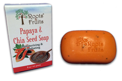 Roots & Fruits 1592708 5 Oz Papaya & Chia Seed Bar Soap