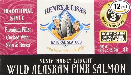 Henry & Lisas Natural Seafood 1670546 7.5 Oz Wild Alaskan Pink Salmon, Case Of 12
