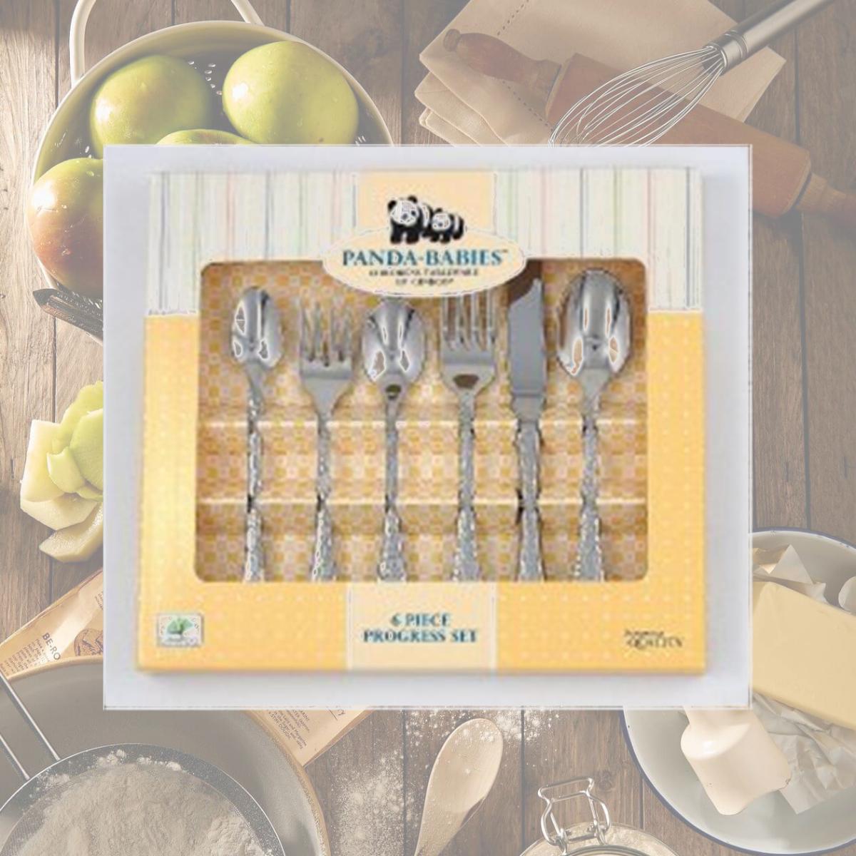 Picture of Ginkgo 079914-36206-1 18-10 Stainless Steel Panda Babies 6 Piece Progress Set