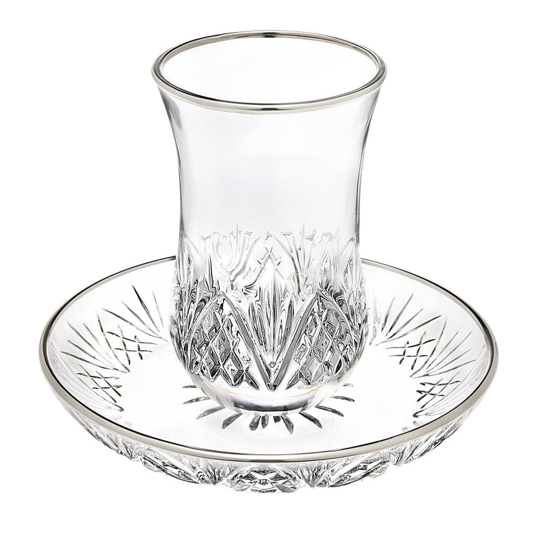 25620 Clear & Silver Dublin Plate Kiddish Set, 2 Piece