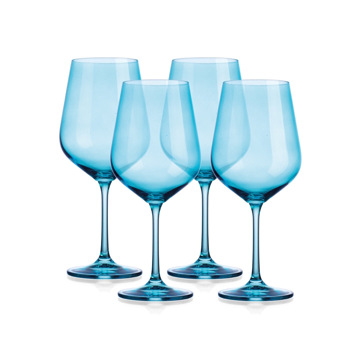 Sheer Red Wine Glass - Blue - Set of 4 - Handcrafted Crystal