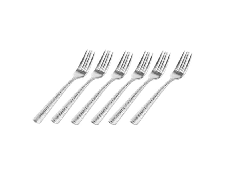 84335 Stainless Steel Donatella Appetizer Forks, Silver - Set of 6