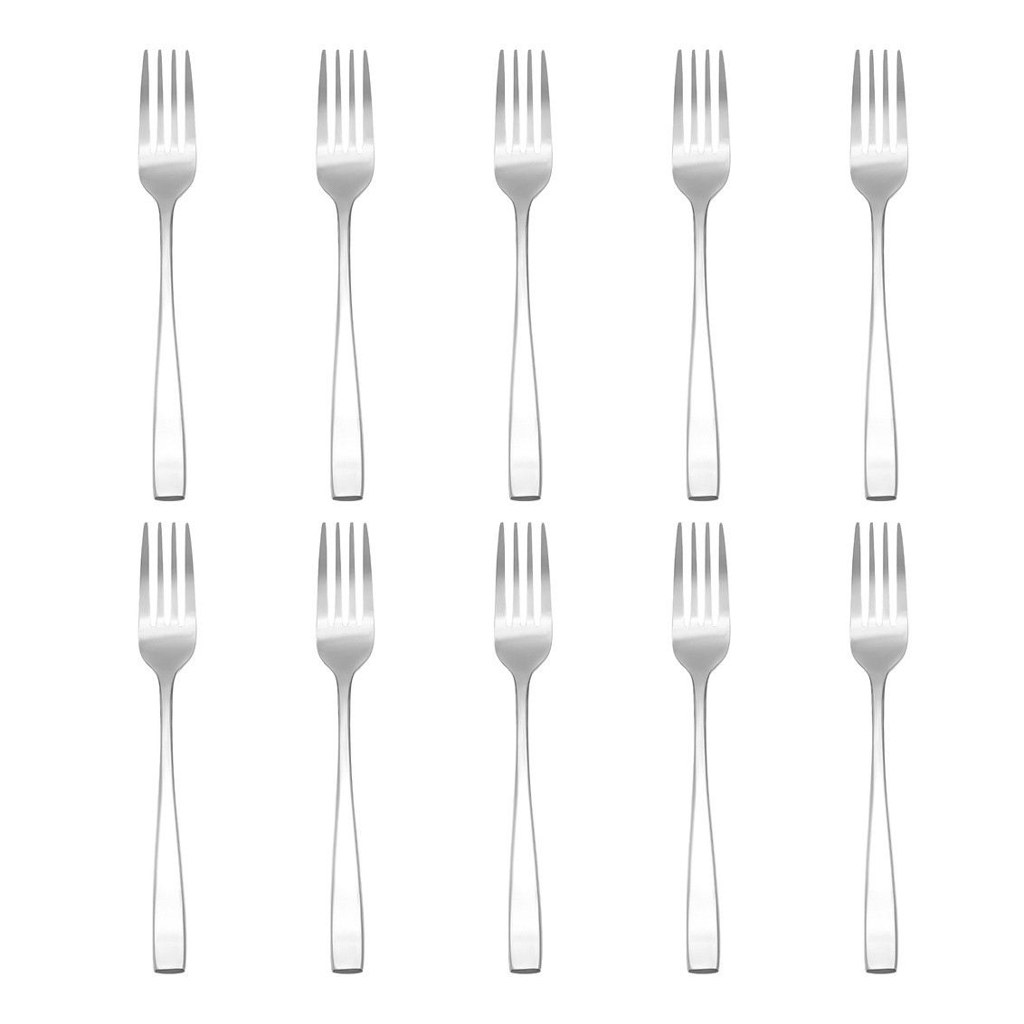 43050 Chisel Matte 18-0 Stainless Steel Dinner Fork, Silver - 10 Piece