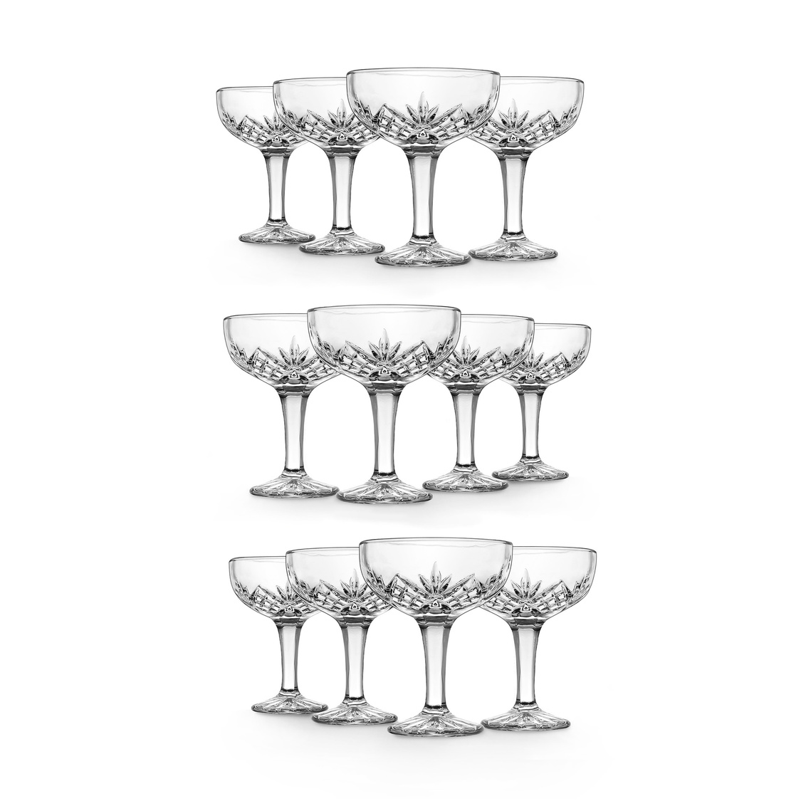 27642 6 oz Dublin Crystal Champagne Coupe Glass, Clear - Set of 12