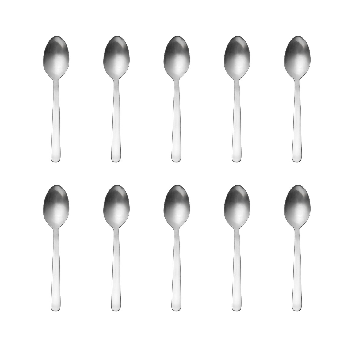 42234 Lola Matte 18-0 Stainless Steel Teaspoon, Silver - 10 Piece