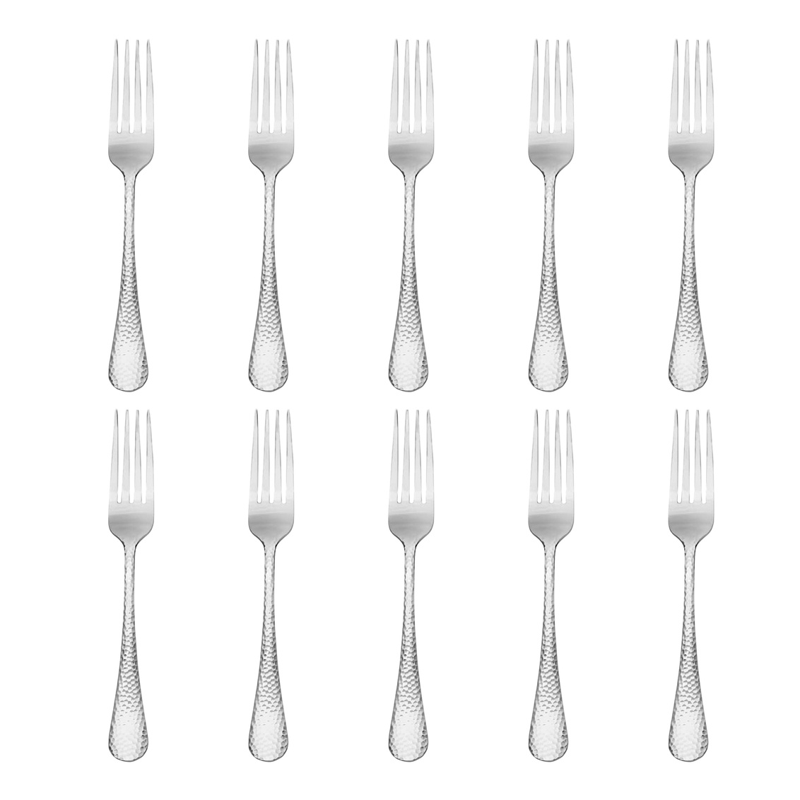 44010 Salem Mirrored 18-0 Stainless Steel Dinner Fork, Silver - 10 Piece