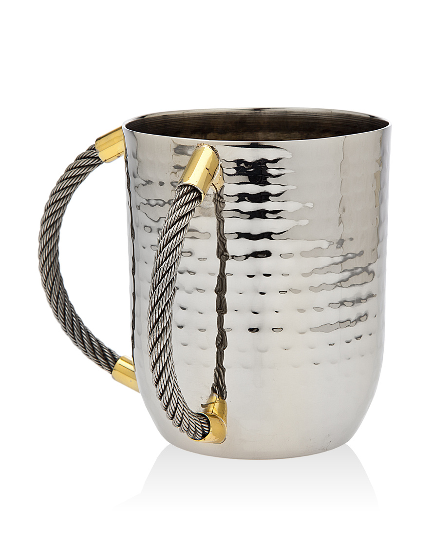 82321 Hammered Wash Cup with Gold Cable