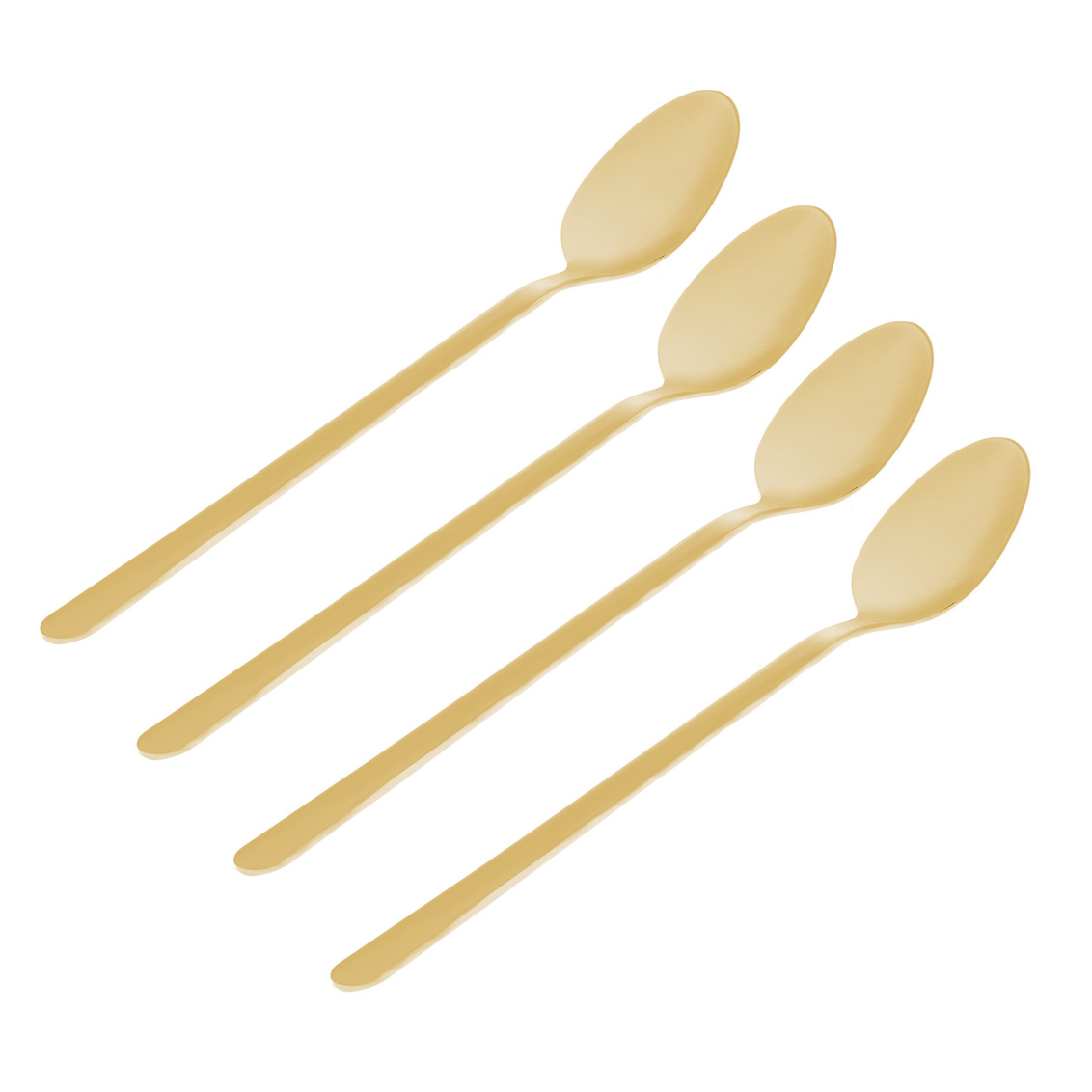42133 Lola Matte 18-0 Stainless Steel Iced Tea Spoon, Gold - Set of 4