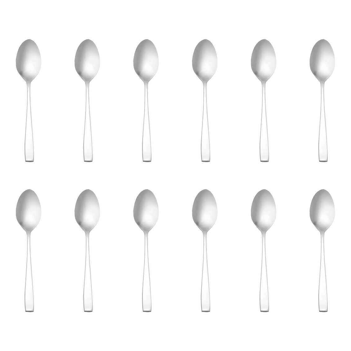 43059 Chisel Matte 18-0 Stainless Steel Teaspoon, Silver - 12 Piece