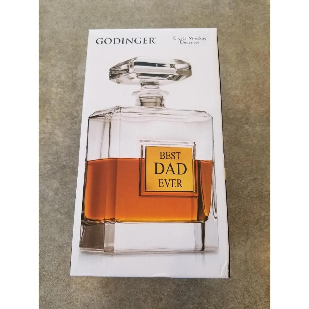R11-21777 28 oz Crystal Whiskey Decanter - Best Dad Ever Engraved