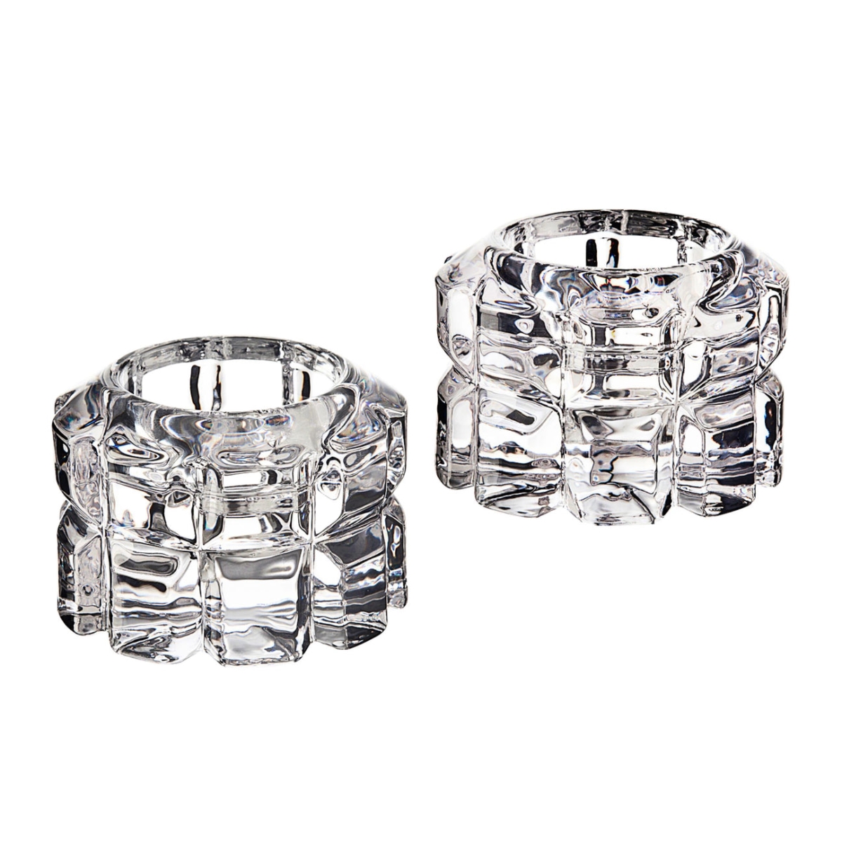 R4-14856 Diamante Votive Candle Holder Set, Clear - 2 Piece