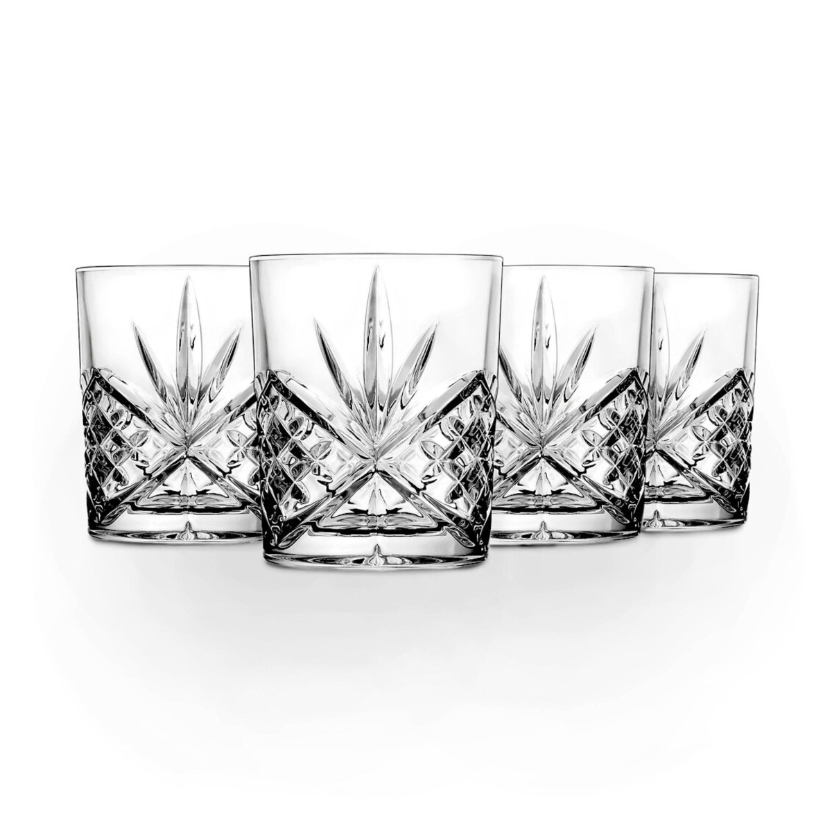 R5-25722 11 oz Dublin Crystal Double Old Fashioned Glasses - Set of 4