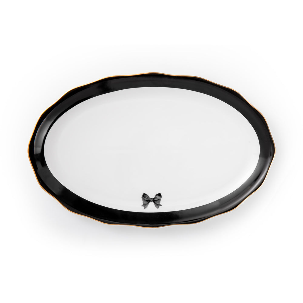 16848 14 in. Bow Platter - One Size - Black