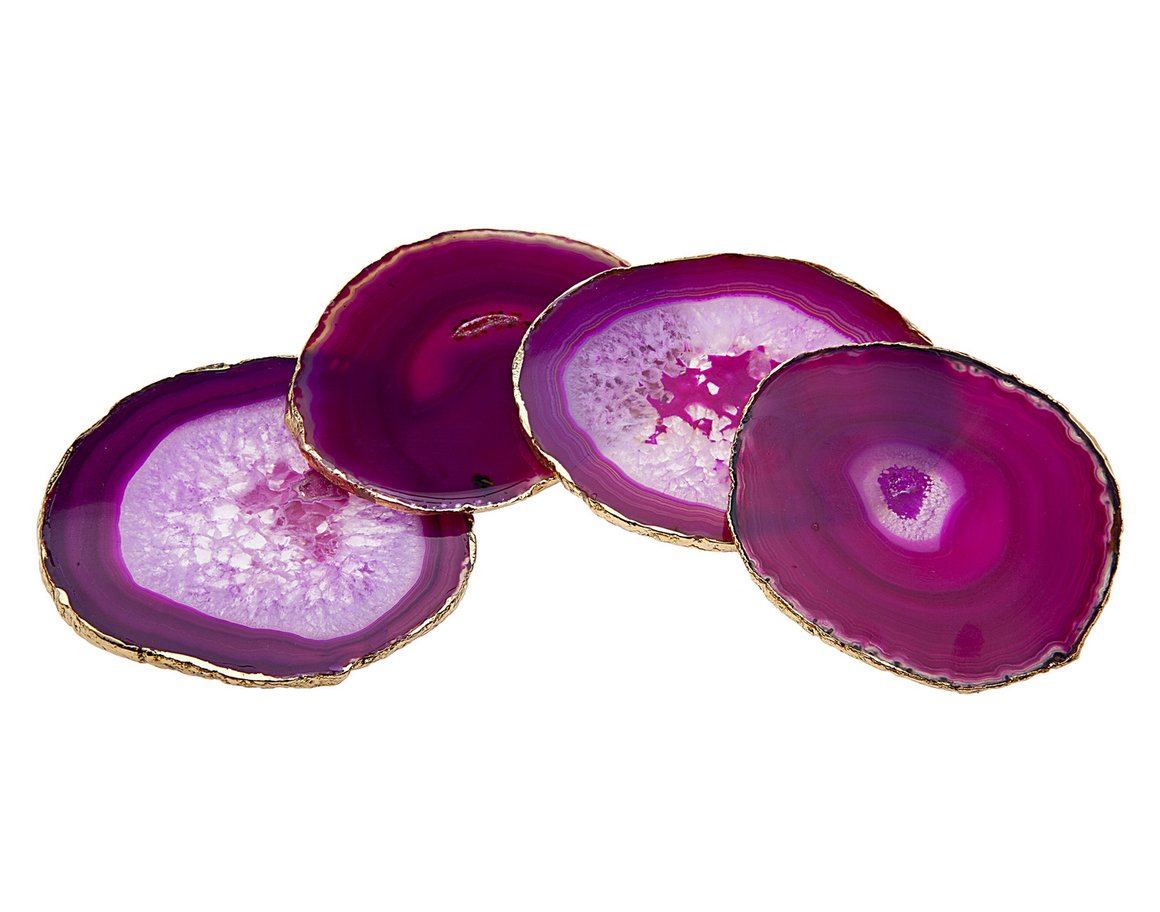 Agate Coasters, Pink - Set Of 4