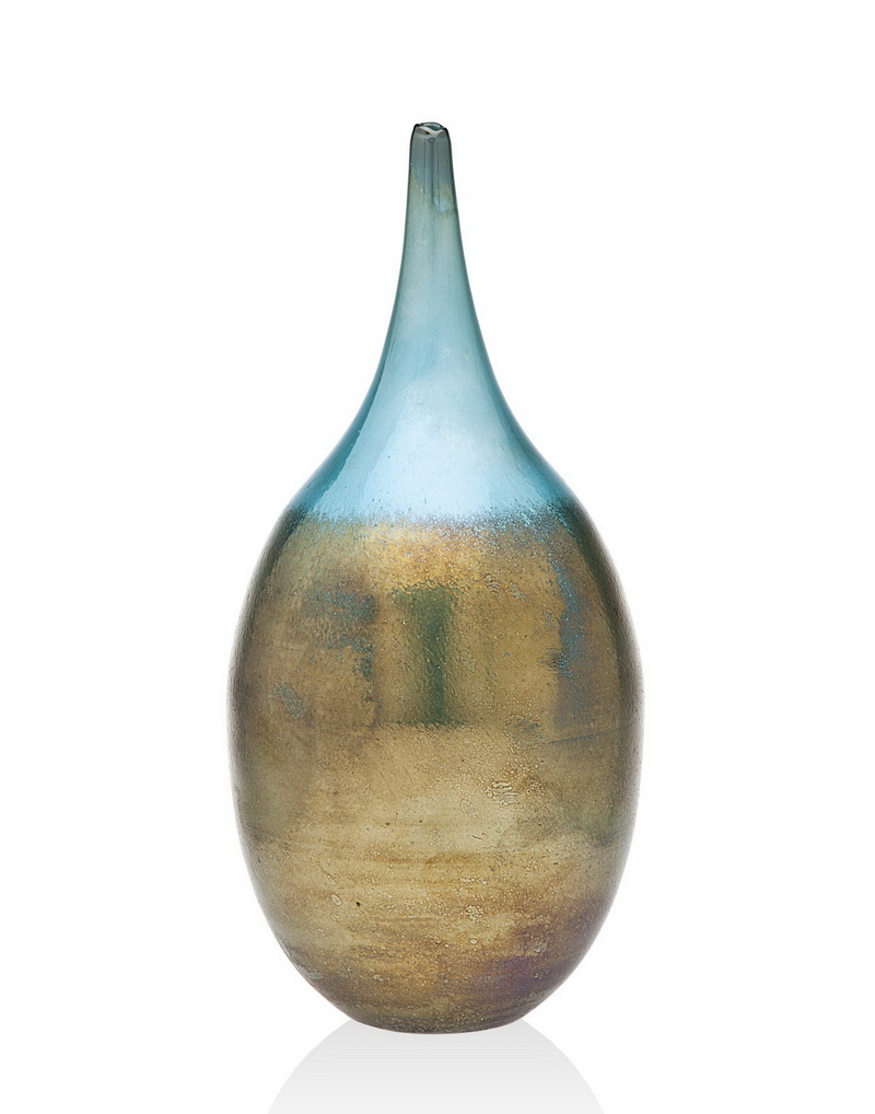 76608 12 In. Vase, Blue & Green