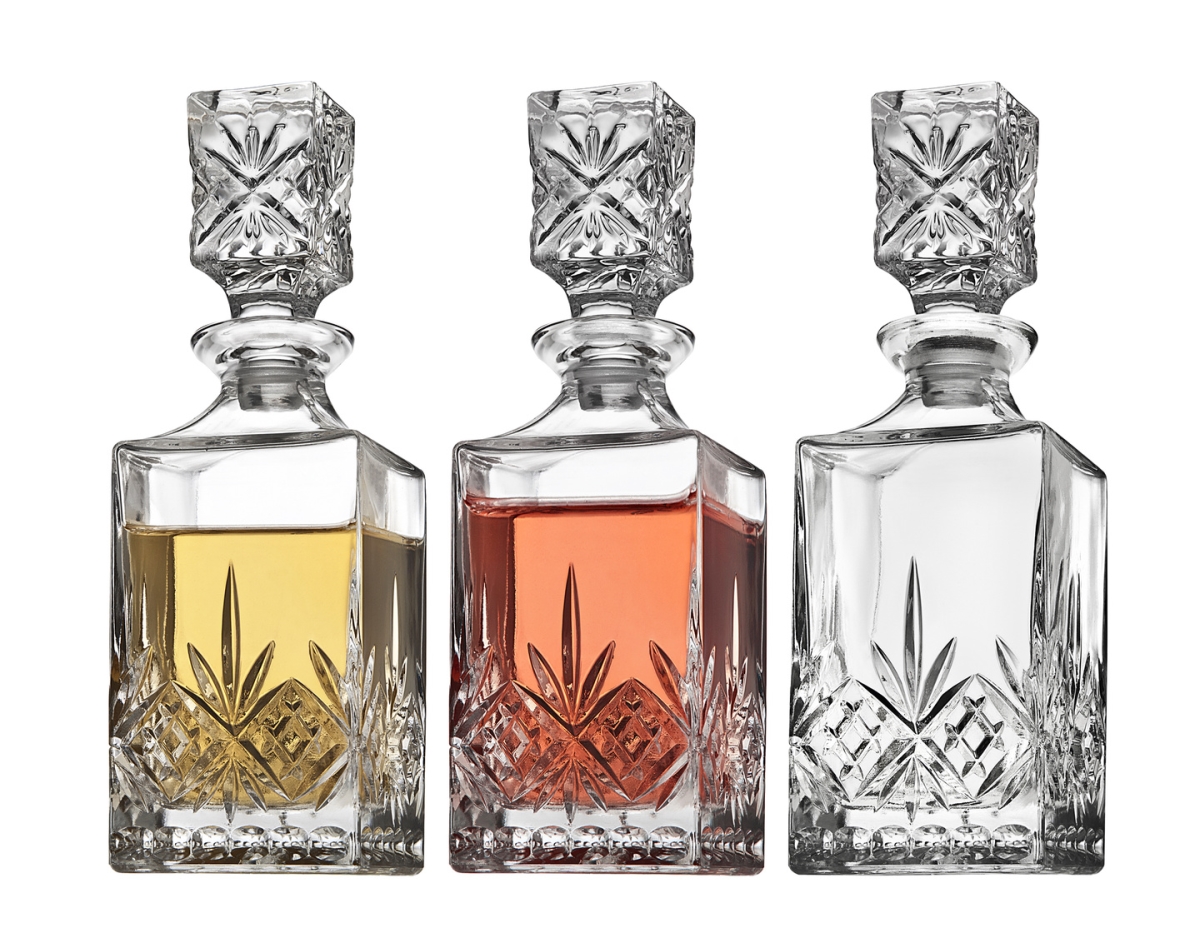 25812 Dublin Mini Whiskey Decanters, Clear - Set of 3