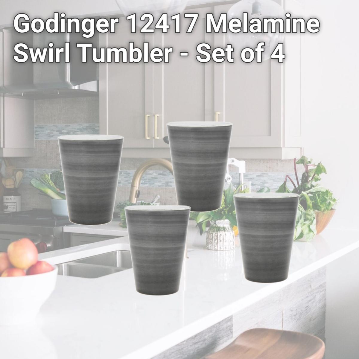 Picture of Godinger 12417 Melamine Swirl Tumbler - Set of 4