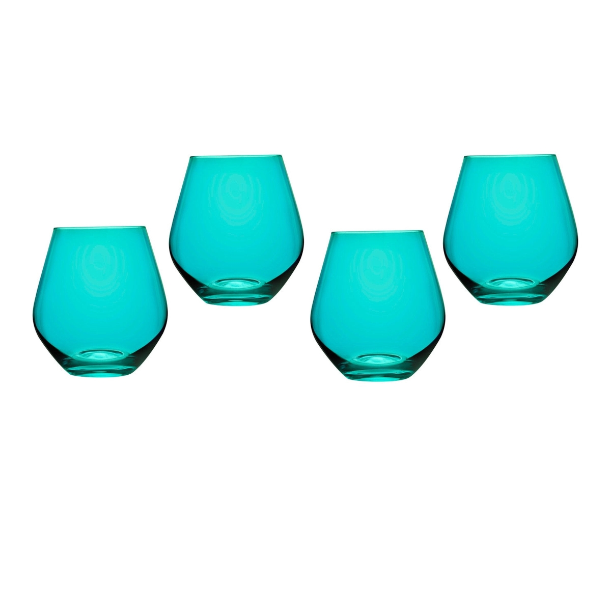 18 oz Meridian Stemless Wine Glass - Teal - Set of 4
