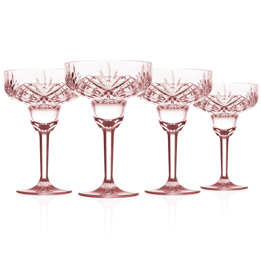Dublin Acrylic Blush Margarita Glass - Set of 4
