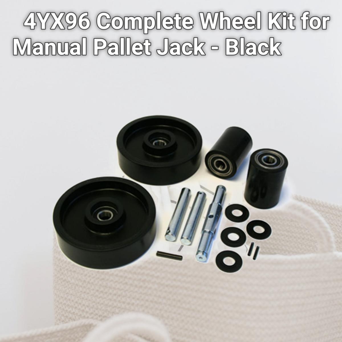 Picture of Dayton GWK-4YX96-CK 4YX96 Complete Wheel Kit for Manual Pallet Jack - Black