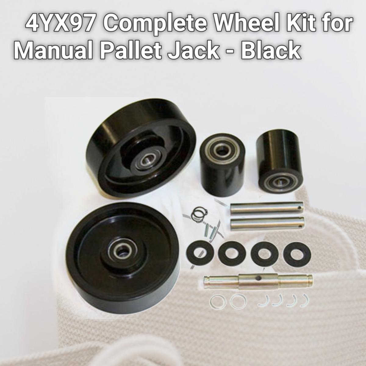 Picture of Dayton GWK-4YX97-CK 4YX97 Complete Wheel Kit for Manual Pallet Jack - Black