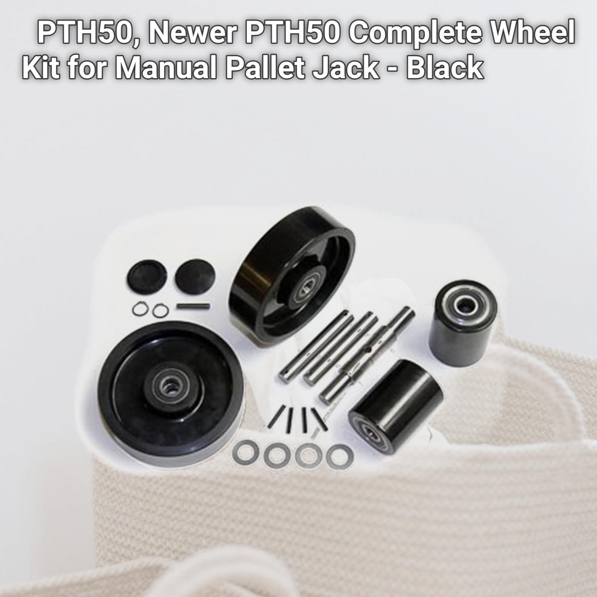 Picture of Crown GWK-PTH50-CK PTH50, Newer PTH50 Complete Wheel Kit for Manual Pallet Jack - Black