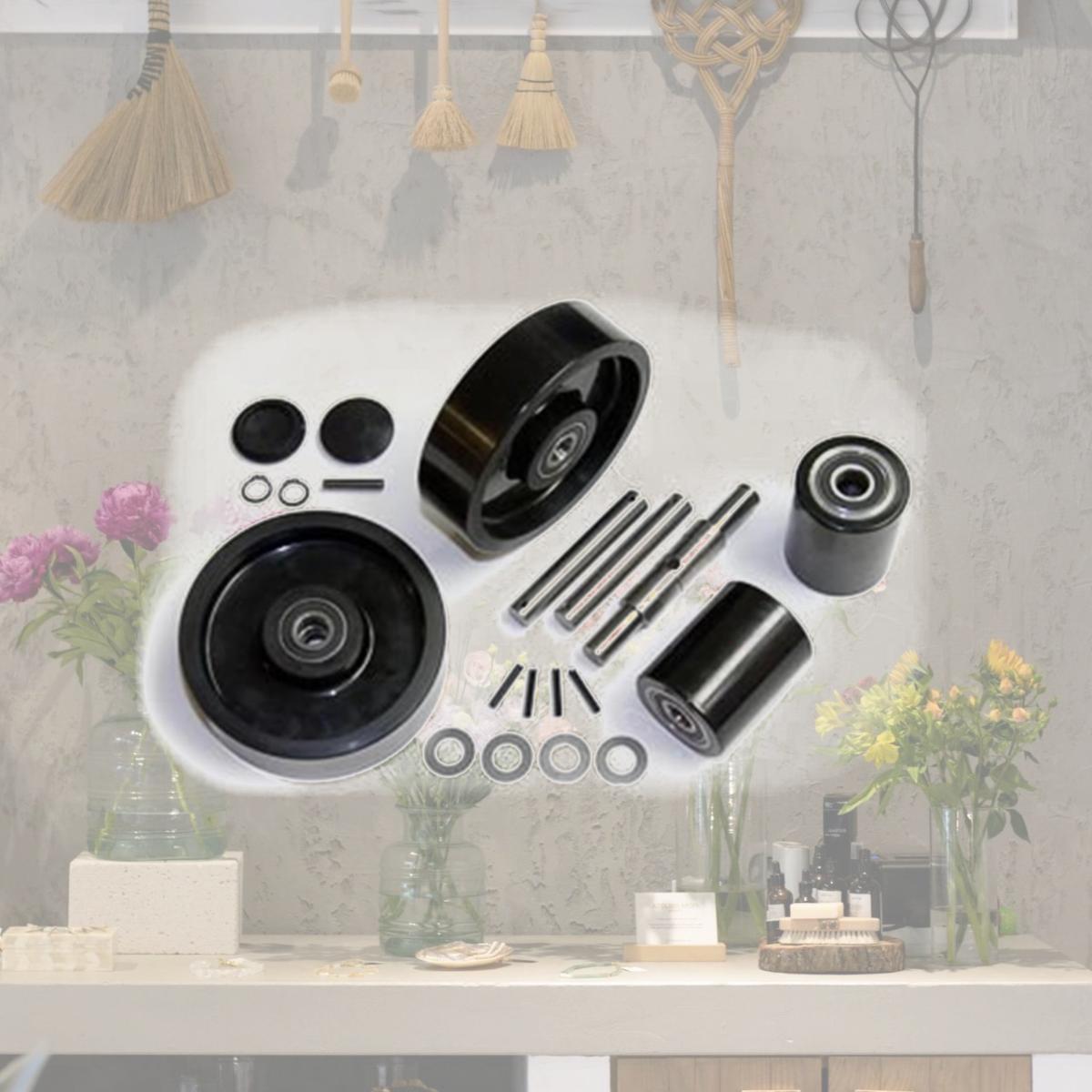 Picture of Crown GWK-PTH50-CK PTH50, Newer PTH50 Complete Wheel Kit for Manual Pallet Jack - Black