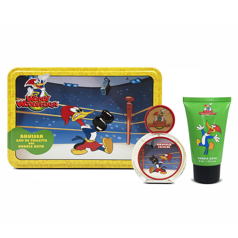 2391 1.7 & 2.5 Oz Woody Woodpecker Bruiser Tin Edt Spray & Shower Gel - 2 Piece