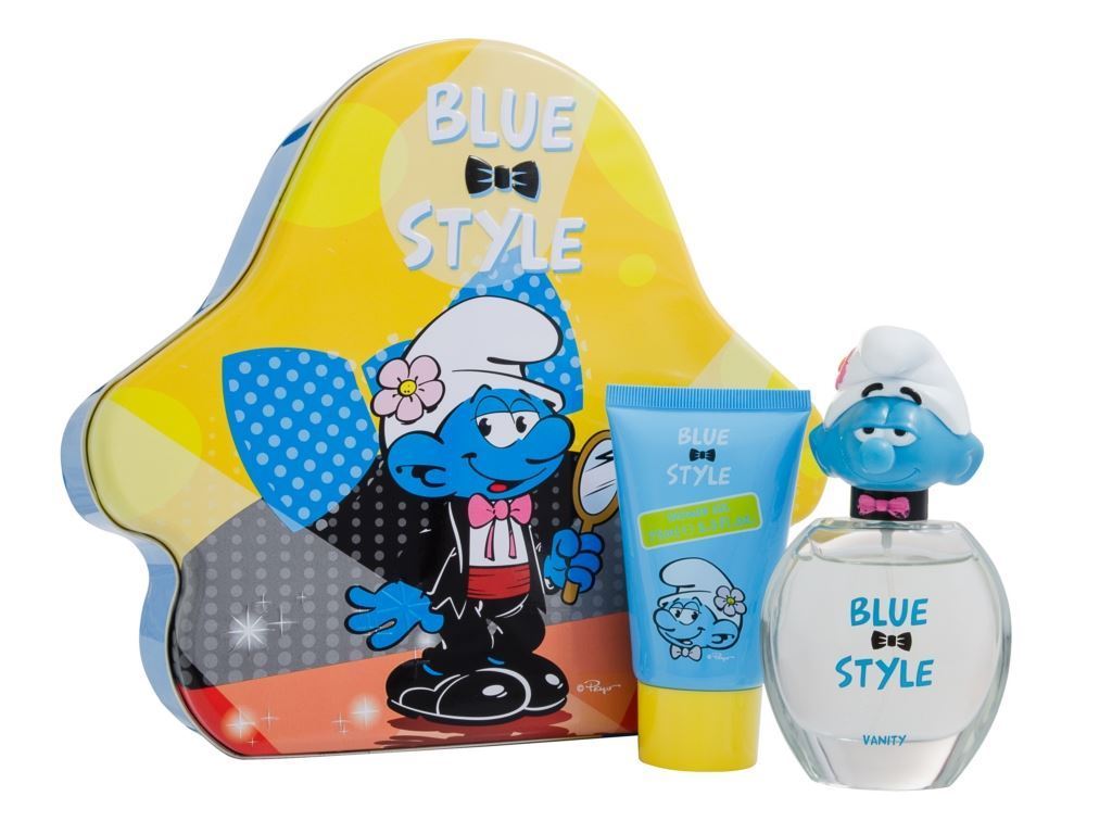 2576 1.7 & 2.5 Oz Smurfs 3d Vanity Edt Spray & Shower Gel Set - 2 Piece