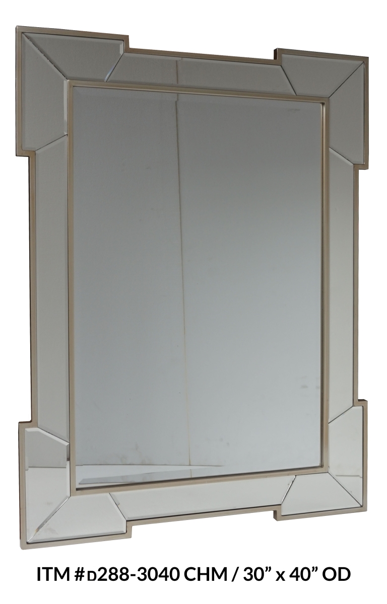 D288-3040 Wall Mount Modern Mirror, Silver - 30 X 40 In.