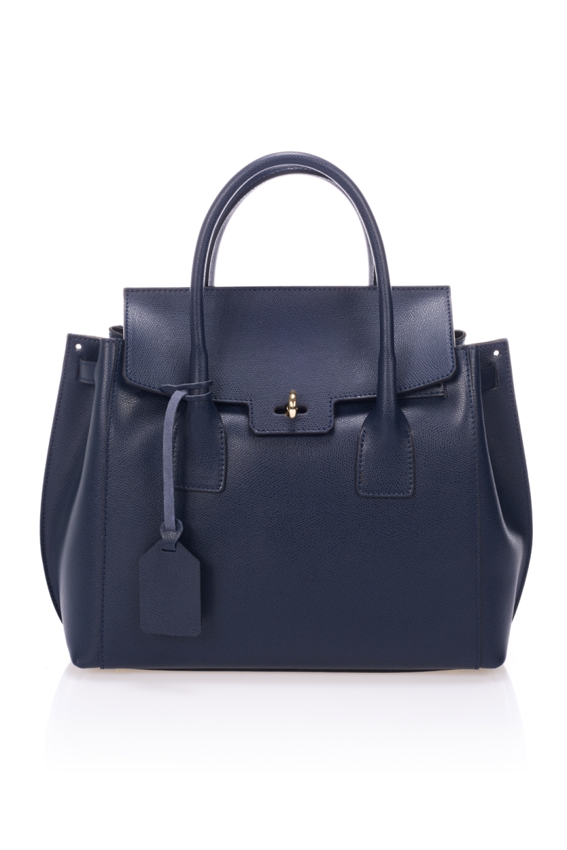 5231blue - 5231nblue Saffiano Top Handles Bag, Blue