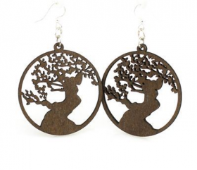 1038 1.8 X 1.7 In. Bonsai Tree Earrings, Multi